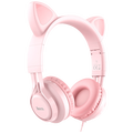 Slušalice sa mikrofonom, mačje uši, pink