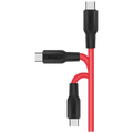 USB kabl za iPhone, silikonski, 1.2 met., 2 A, crno/crvena