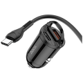 Auto punjač sa type C kabelom, PD + QC3.0, 2 x USB, 4.8 A