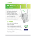 Wireless N AP/Router/Repeater, 300Mbps, 20dBm, 2.4 GHz