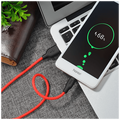USB kabl za smartphone,silikonski,1.2 met,2 A, crno/crvena