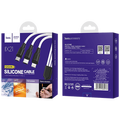 USB kabl, 3in1, microUSB, type C, Lightning, 1.2 met., 2 A