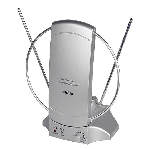Antena sobna sa pojačalom, UHF/VHF, srebrna