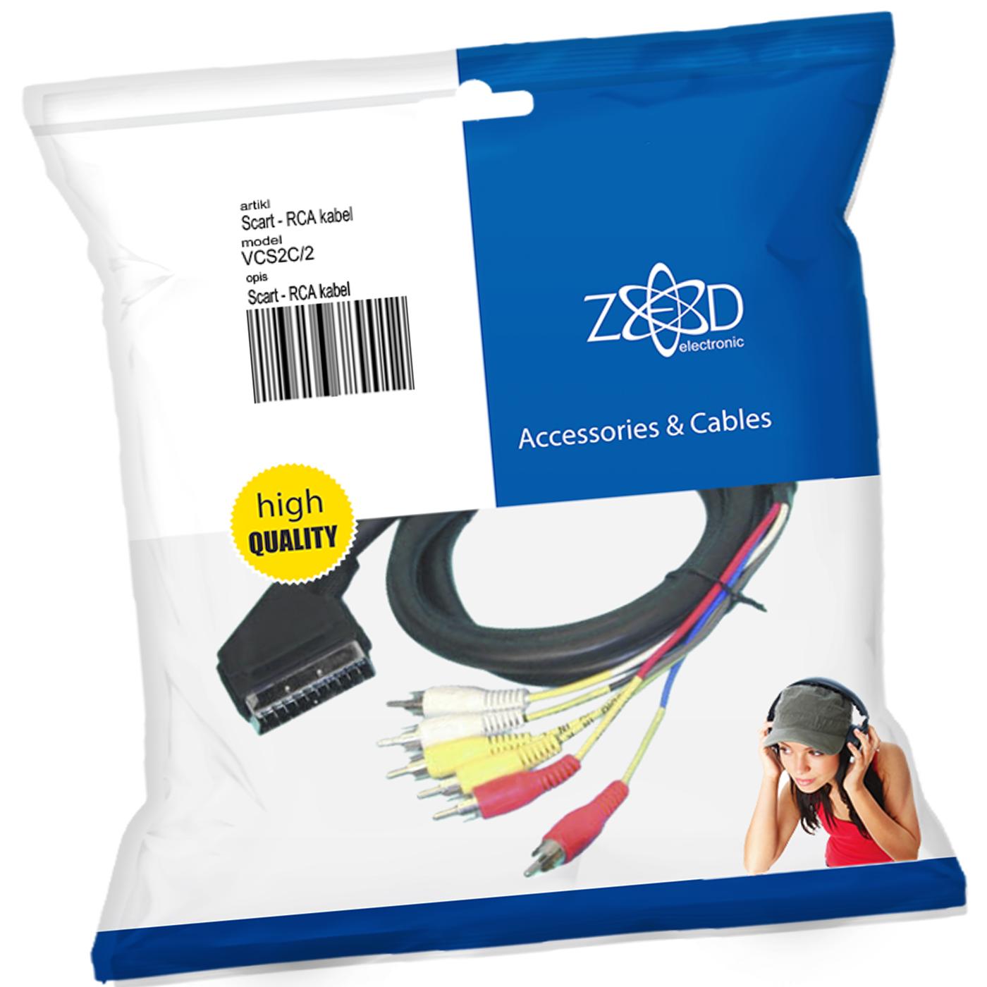 Scart - RCA (činč) kabl, 6 x RCA, dužina 2.0 met