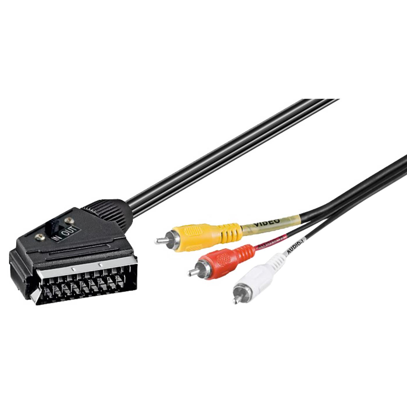 Scart - RCA (činč) kabl sa prekidačem, dužina 1.5 met