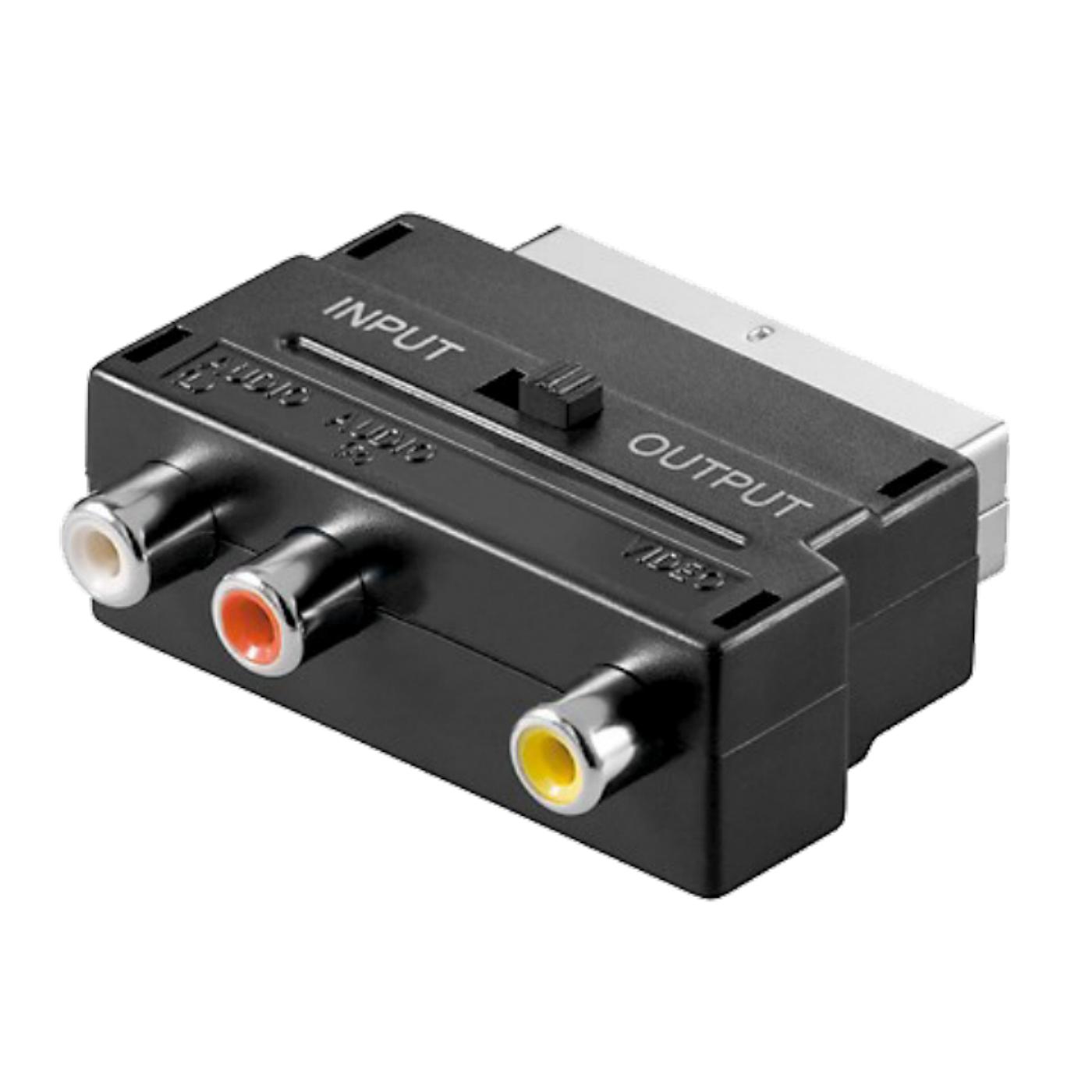 Scart prelaz na 3 x RCA (činč), sa prekidačem, bulk