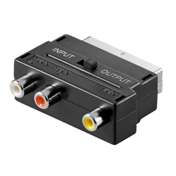 Scart prelaz na 3 x RCA (činč), sa prekidačem, bulk