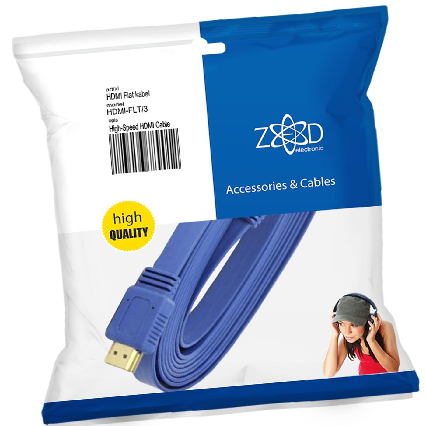 HDMI kabl, plosnati, 3.0 met, ver. 2.0, 3D, Ethernet