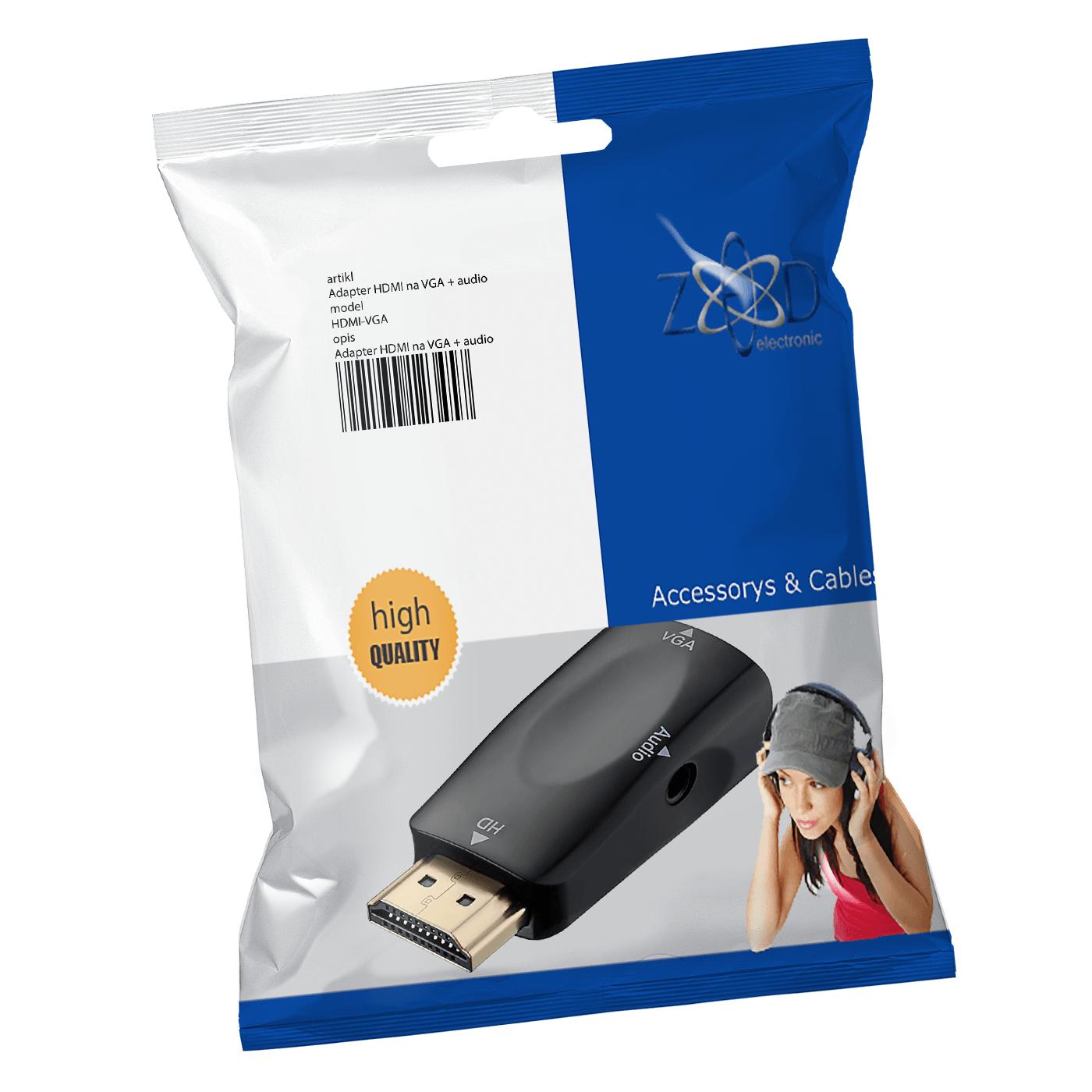 Adapter HDMI na VGA + audio