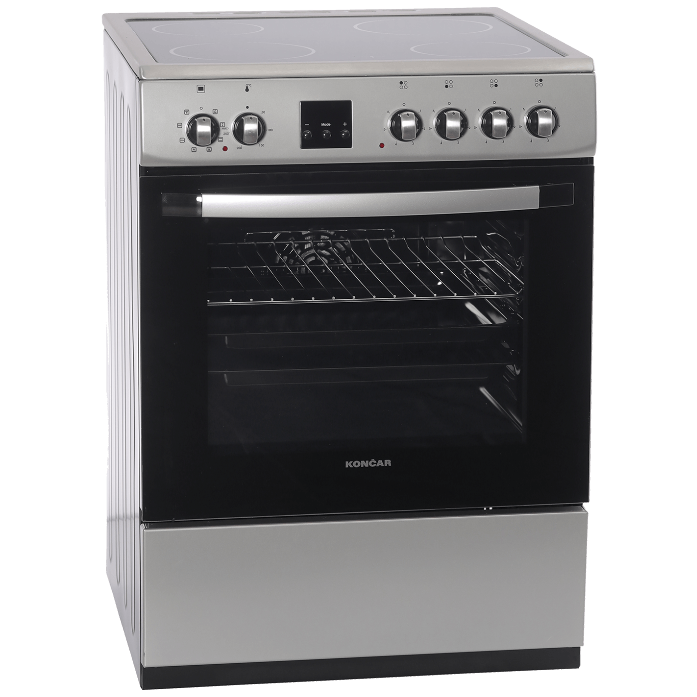 Štednjak 4 staklokeramičke ringle, pećnica 65l, A - Končar | Bijela ...