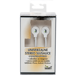 Slušalice sa mikrofonom, stereo, 3,5mm, bijele