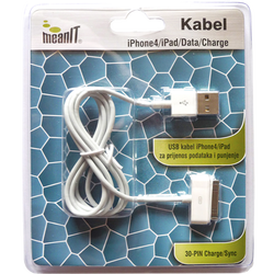 USB kabl za Iphone 3 / 4, dužina 1.0  metar, bijeli