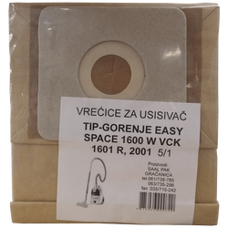 Vrećice za usisavač 5/1, Easy space VCK 1600