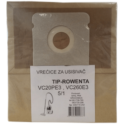 Vrećice za usisavač 5/1, Rowenta VC20PE3, VC260E3