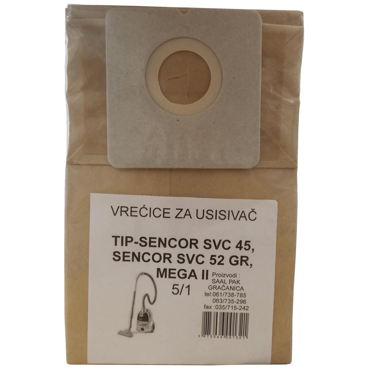 Vrećice za usisavač 5/1, Sencor SVC 45, SVC 52 GR, Mega II