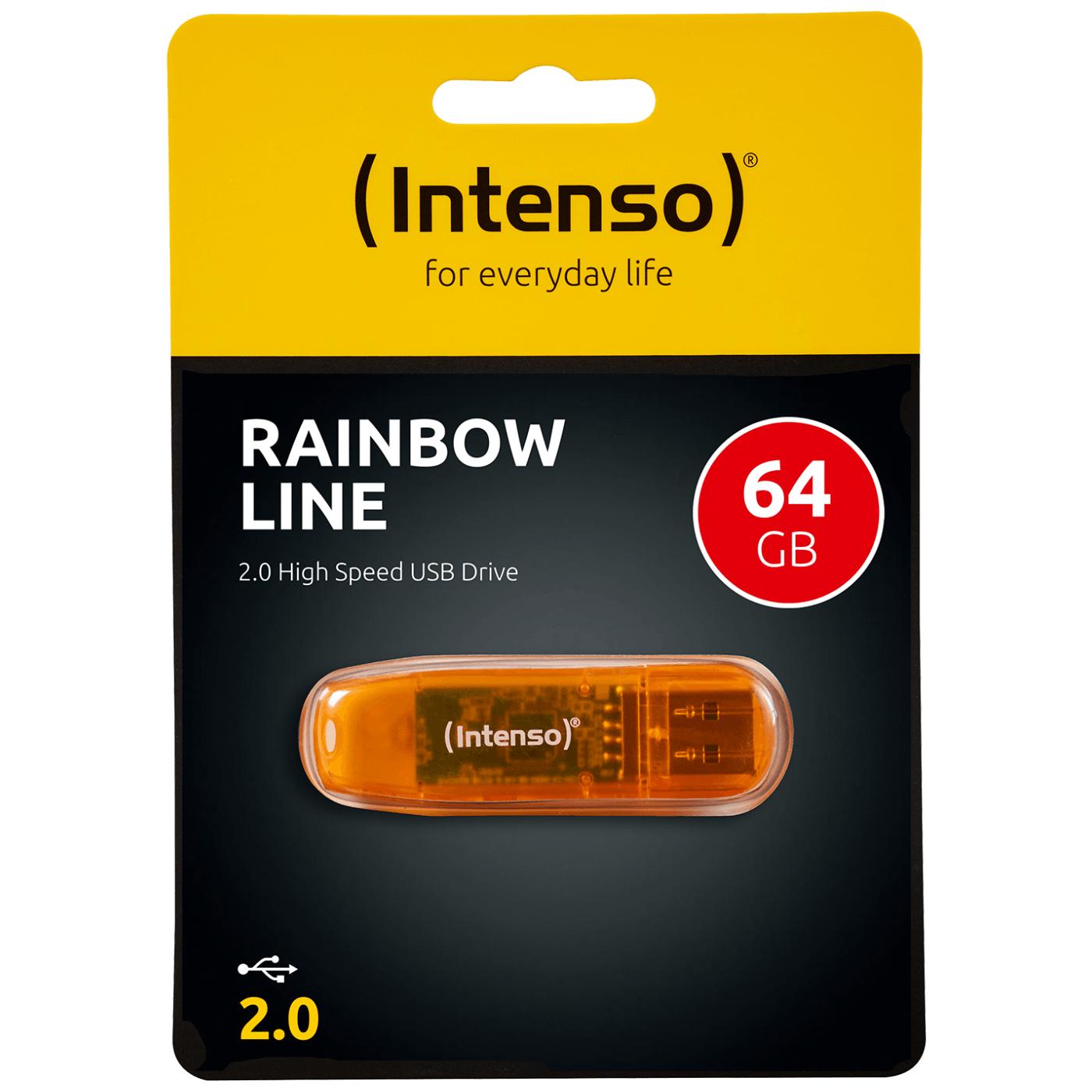 USB Flash drive 64GB Hi-Speed USB 2.0, Rainbow Line, ORANGE