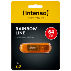 USB Flash drive 64GB Hi-Speed USB 2.0, Rainbow Line, ORANGE