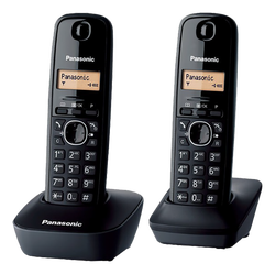 Telefon bežični, DUO DECT, 1.25 inch LED display, crna boja