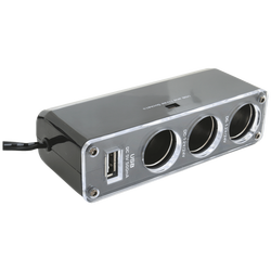Auto razdjelnik sa USB punjačem, 3 x 12-24 V, USB 5V