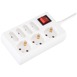 Produžni kabl, 3 + 4 utičnice, 1.0mm², 1.5 met, bijeli