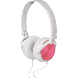 Slušalice, stereo, 3,5mm, sklopivo, bijelo/pink