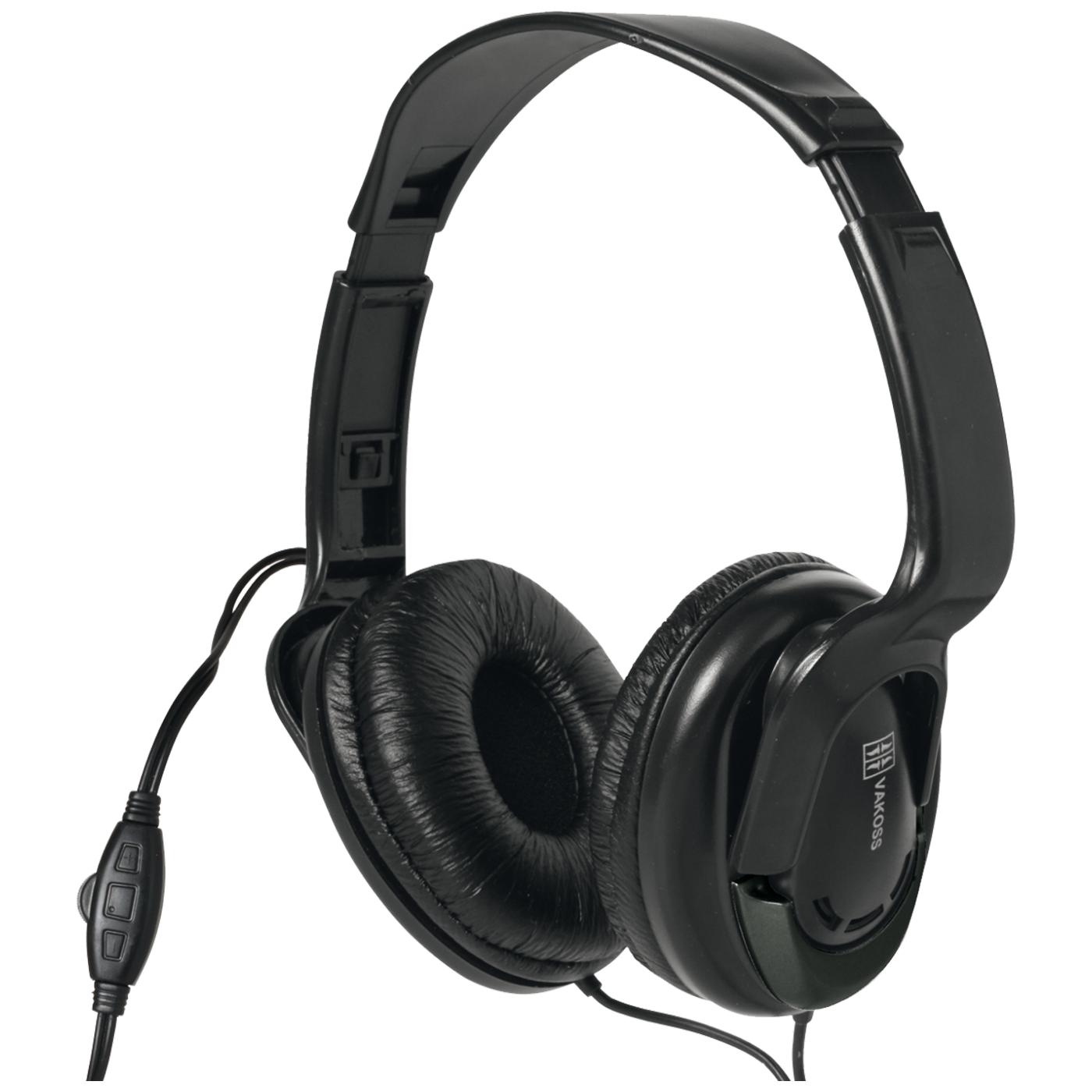 Slušalice, stereo, 3,5mm, okretljivi zvučnici, crne