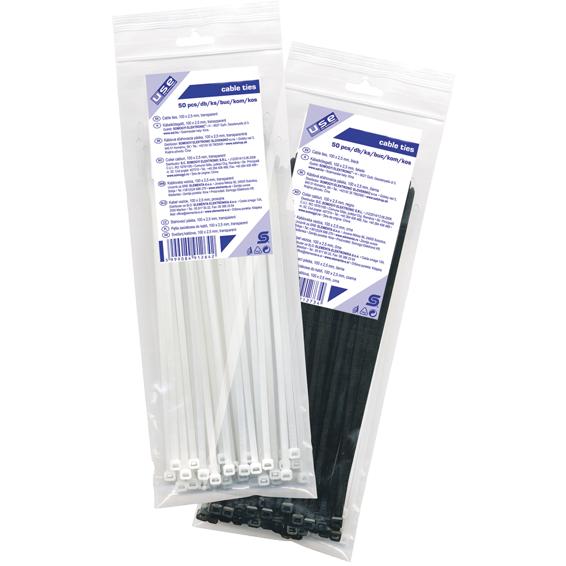 Plastične vezice 4,8mm x 250mm, pakiranje 25 kom. crna