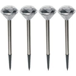 Solarna vrtna LED lampa, metalna, set 4 komada, 200 mAh