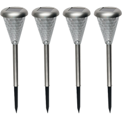 Solarna vrtna LED lampa, metal/staklo, set 4 komada, 300 mAh