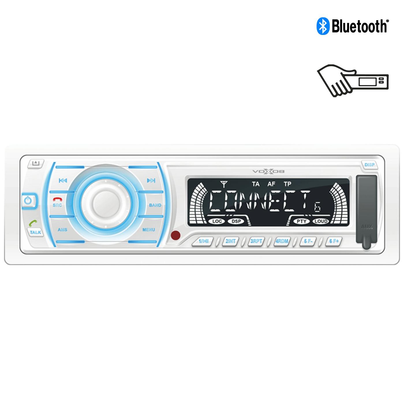 Auto radio, 4 x 45W, BT, FM RDS/USB/AUX, vodootporan