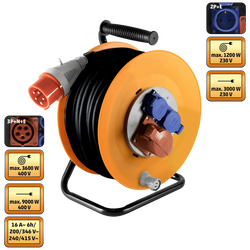 Motalica za kabl, 25 met., H07RN-F, 5 x 2.5 mm², IP44