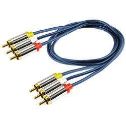 RCA stereo kabl,3xRCA muški, 3xRCA muški,premium kv., 1.0m