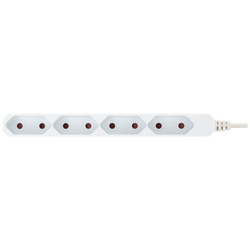 Produžni kabl, 4 EURO utičnice, 0.75mm², 3 met, bijeli