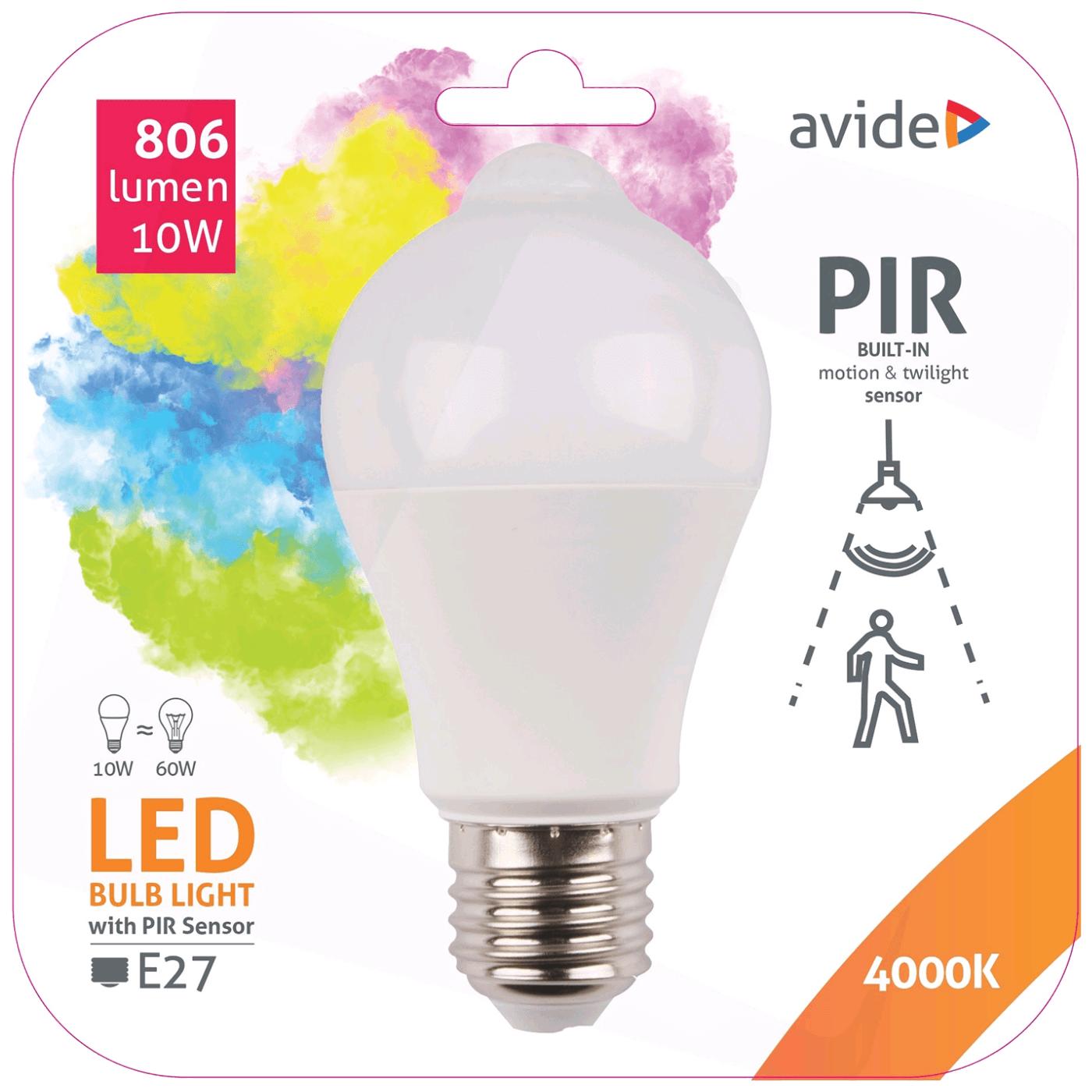 Pametna sijalica, LED 10W, E27, 4000K, PIR senzor