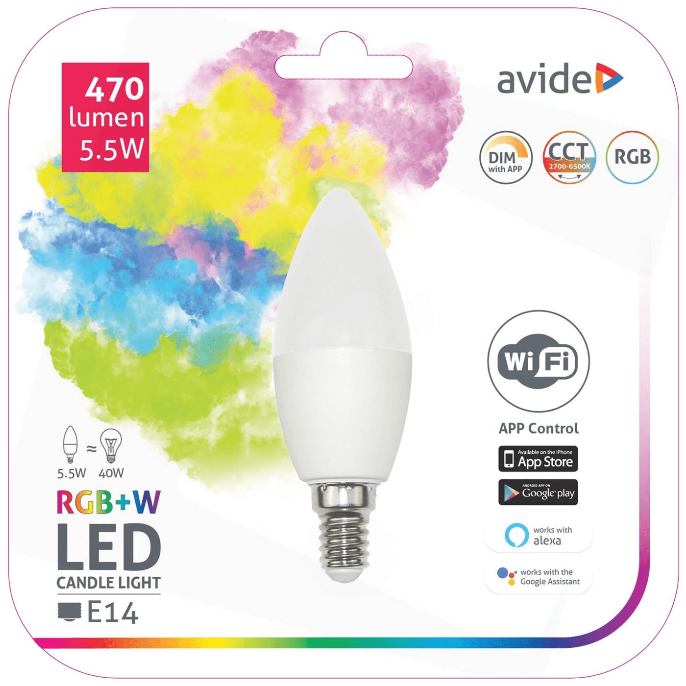 Pametna sijalica, LED 5.5W, E14, RGB+W, WiFi