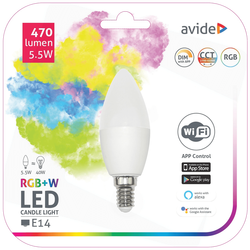 Pametna sijalica, LED 5.5W, E14, RGB+W, WiFi