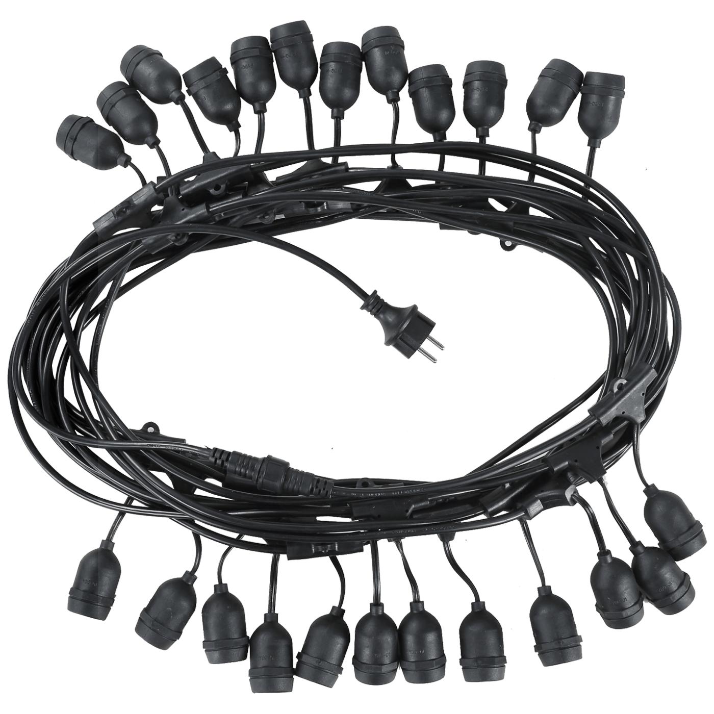 Kabel sa 24 sijaličnih grla E27, dužina 15 met., Outdoor