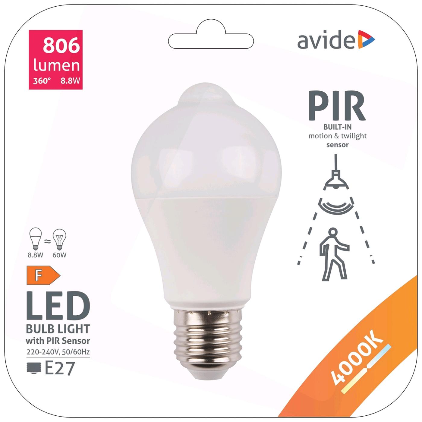 Pametna sijalica, LED 8.8W, E27, 4000K, PIR senzor