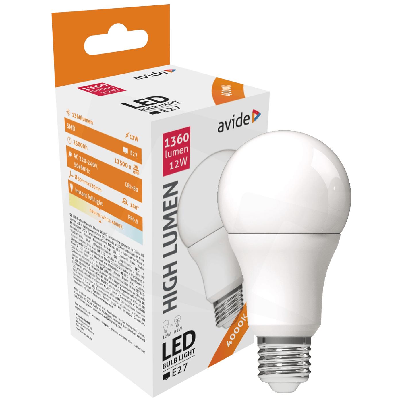 Sijalica, LED 12W, E27, 4000K, 230V AC, bijela svjetlost