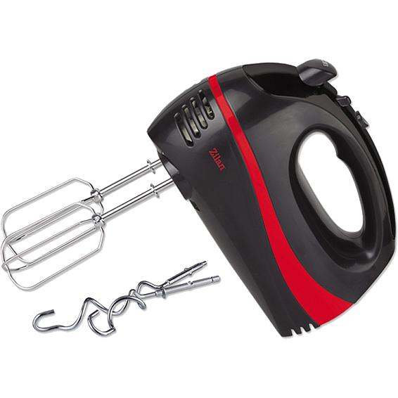 Mikser ručni, 5 brzina+turbo, 300 W, crno/crvena