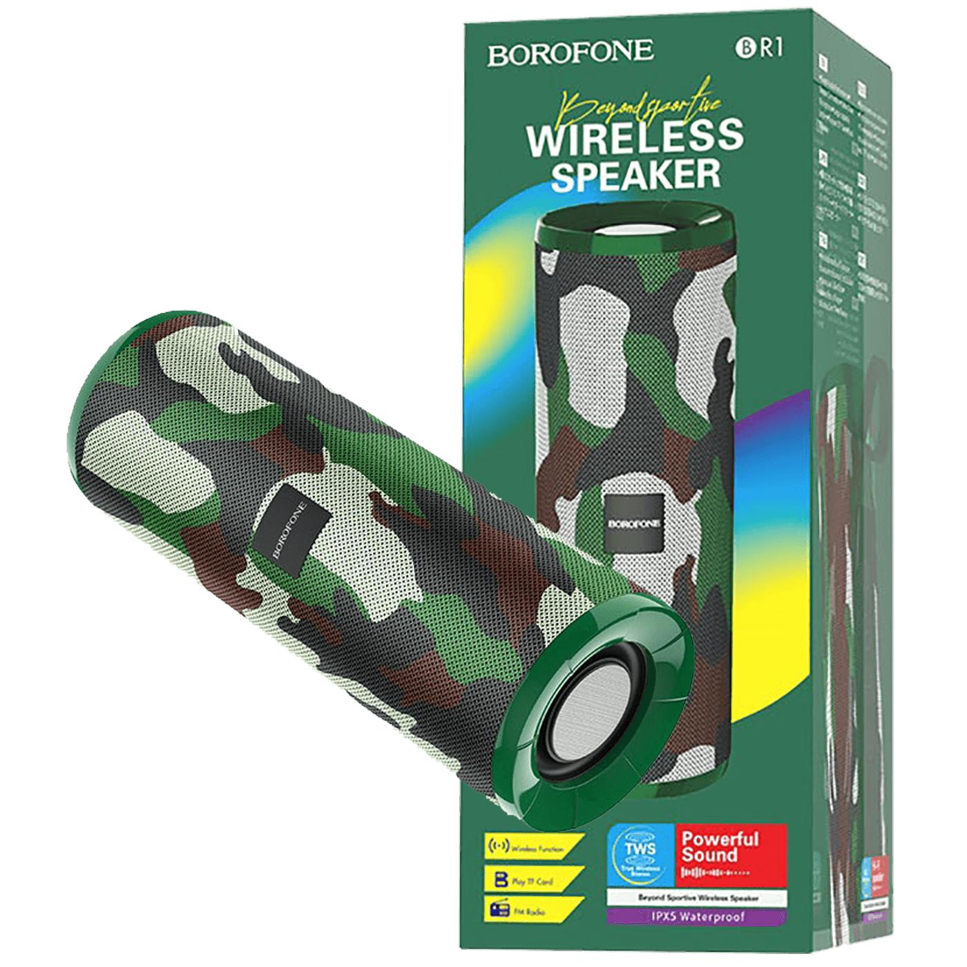 Zvučnik bežični, Bluetooth, 1200 mAh, 3 h, maskirna zelena
