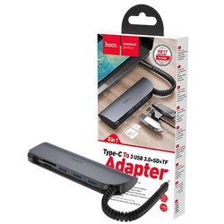Konverter USB HUB type C to USB3.0/microSD/SD čitač