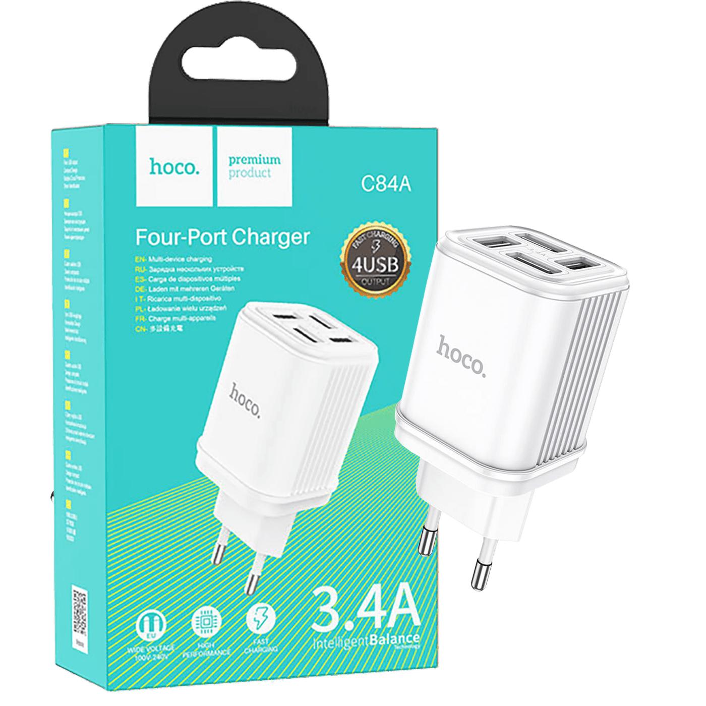 Punjač kućni, 4xUSB, 3.4A, za smartphone , tablete...