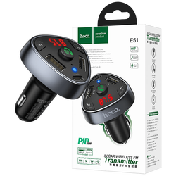 FM modulator, Bluetooth, 12/24 V, 2xUSB, 1xtype C, PD 18W