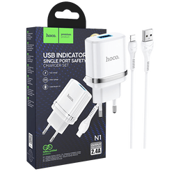 Punjač kućni sa Lightning kabelom, N1, 2.4A