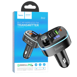 FM modulator, E62,Bluetooth,12/24 V,2xUSB, 1xUSB-C,PD20W