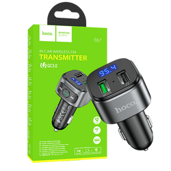 FM modulator, E67, Bluetooth, 12/24 V, USB QC 18W