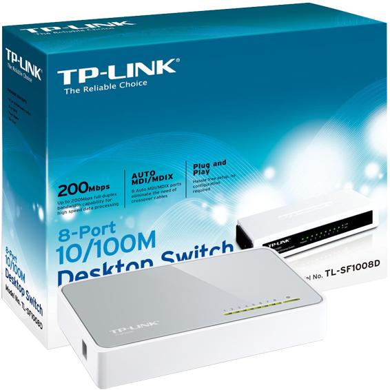 8-Portni switch, 200Mbps, 10/100M
