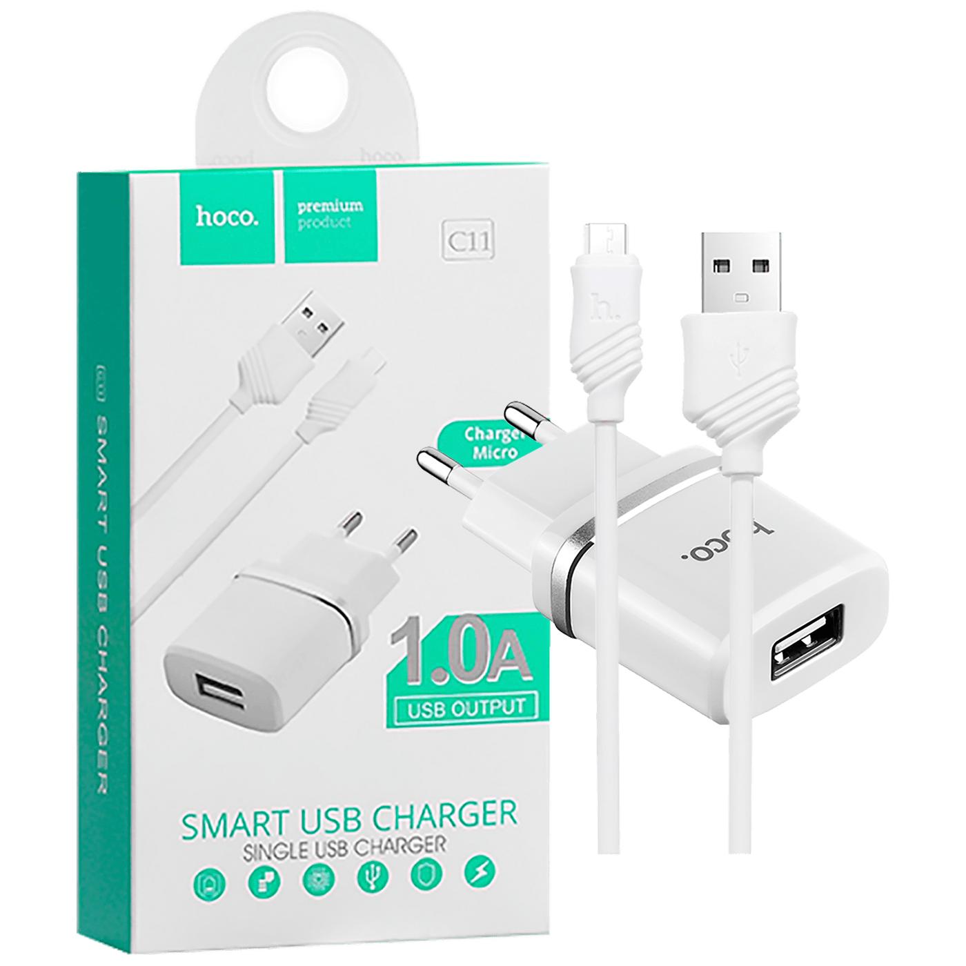 Punjač kućni sa micro USB kabelom,  1.0 A