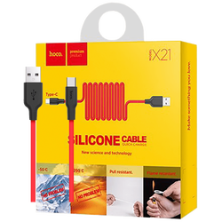 USB kabl za smartphone,silikonski,1.2 met, 2 A,crno/crveni